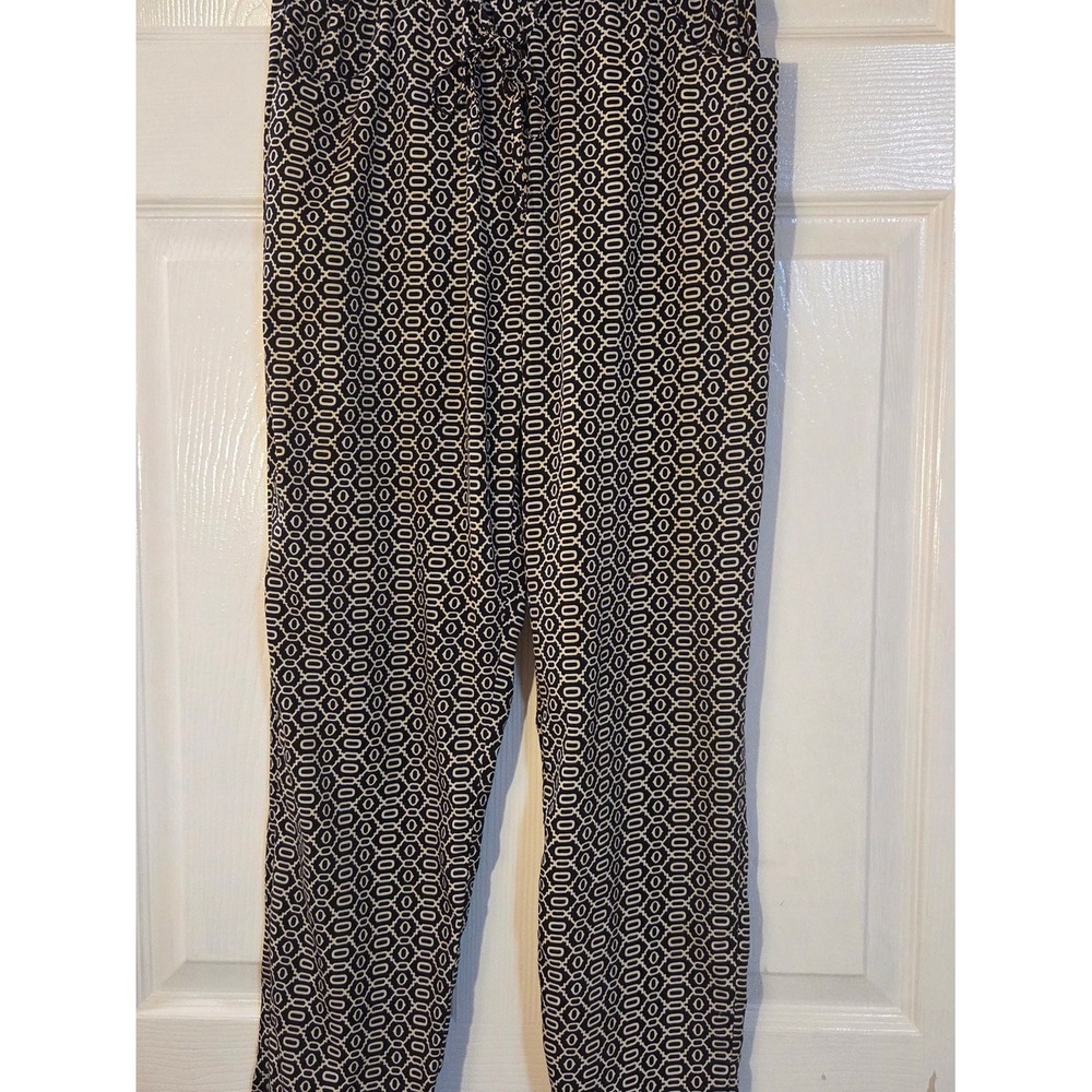 W118 by Walter Baker Black and White Geometric Straight-Leg Pants Size-S